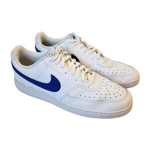 NIKE Court Vision Low Sneakers 12 Men's White Game Royal Classic Blue